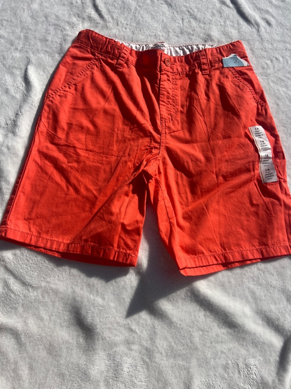 Cat & Jack Bright red/ Orange Kids' Casual flat front chino Shorts